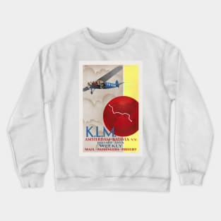 K.L.M. Amsterdam-Batavia Vintage Poster 1930 Crewneck Sweatshirt